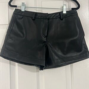 SNDYS. Faux black leather shorts size S